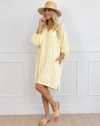 Vestido Camisero con Mangas Abullonadas