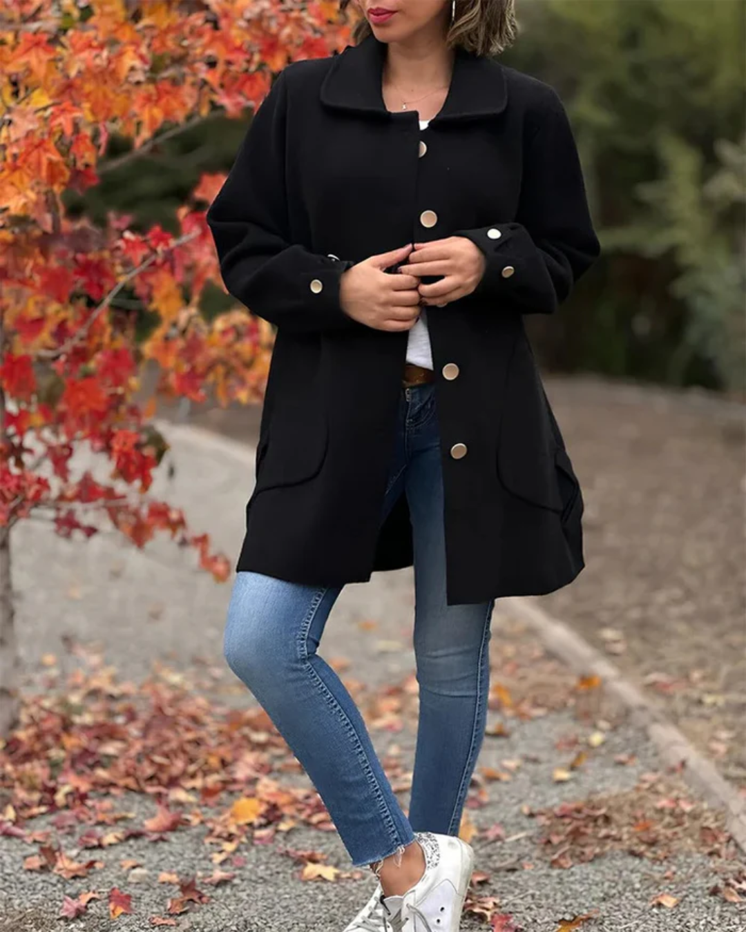 Abrigo Casual de Textura Suave para Mujer