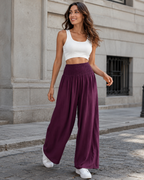 Pantalón Palazzo Holgado de Cintura Elástica