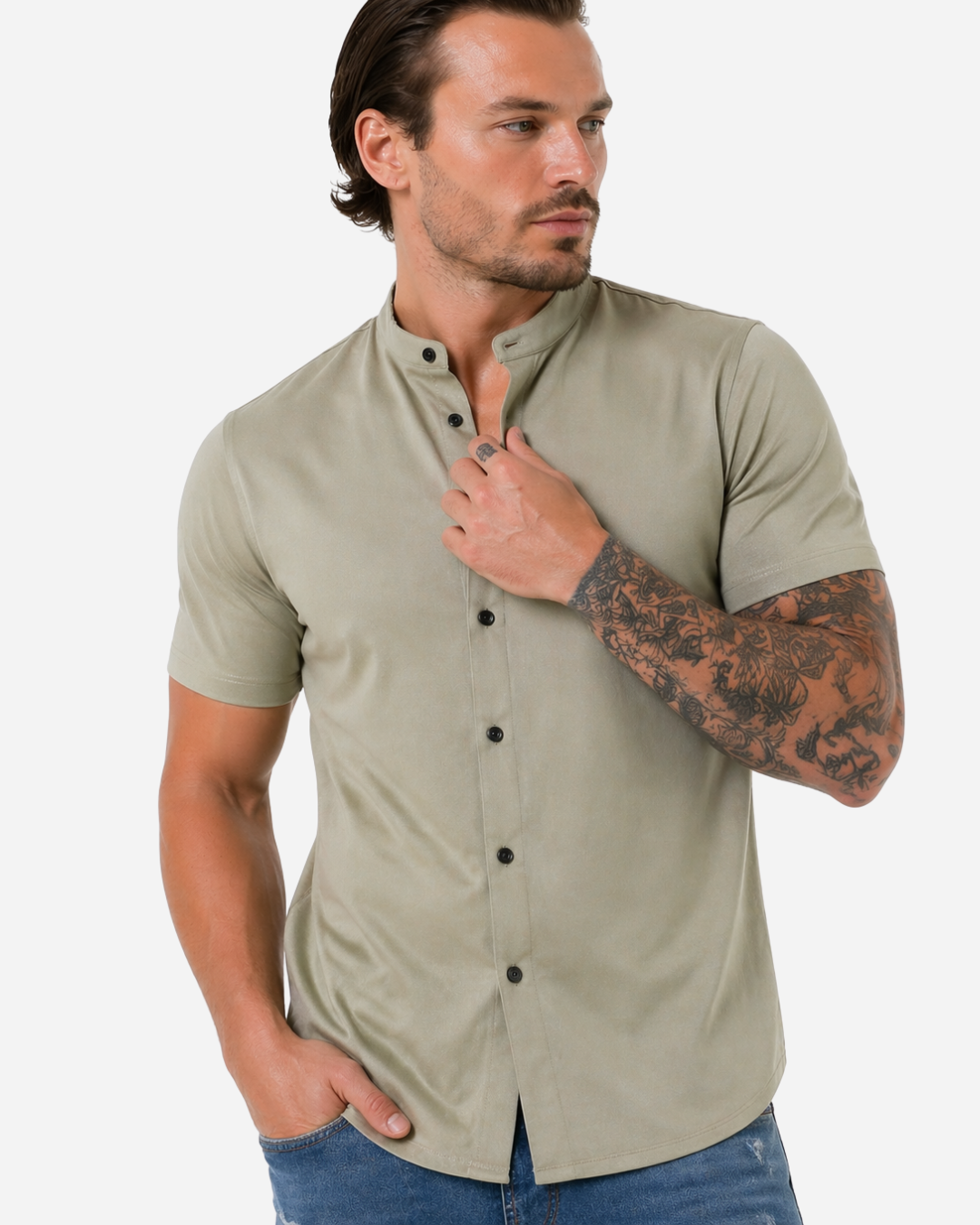Camisa Bakú con Cuello Mao®