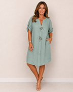 Vestido Midi de Lino Transpirable