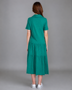 Vestido largo con cuello camisero