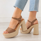 Sandalias de Plataforma con Tacón Ancho