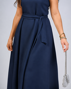 Vestido Midi con Cinturon Ajustable
