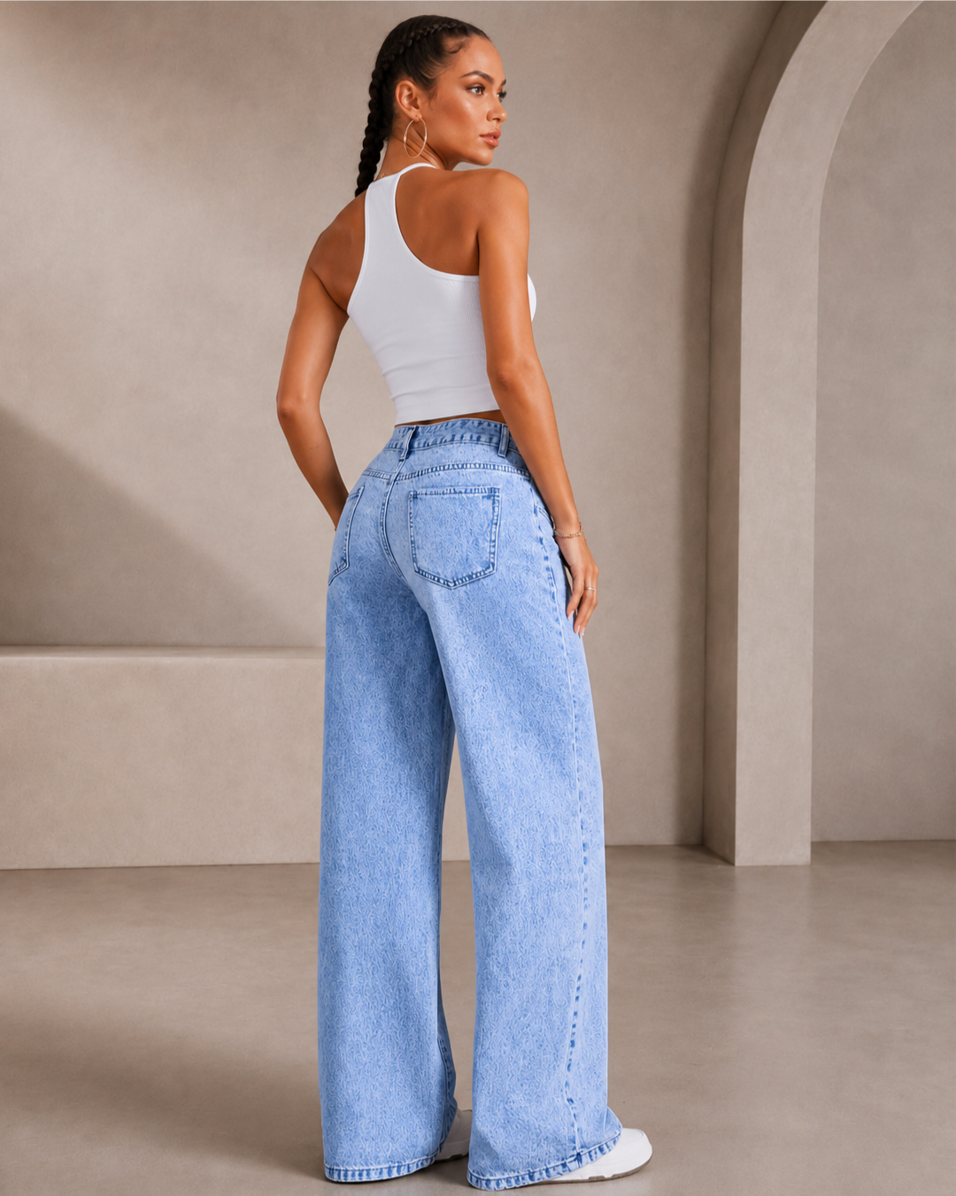 Jeans rectos de pierna ancha con estilo clásico®