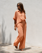 Conjunto de Camisa y Pantalón Holgado en Lino
