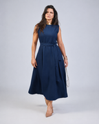 Vestido Midi con Cinturon Ajustable
