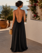 Vestido Largo Fluido con Espalda Abierta