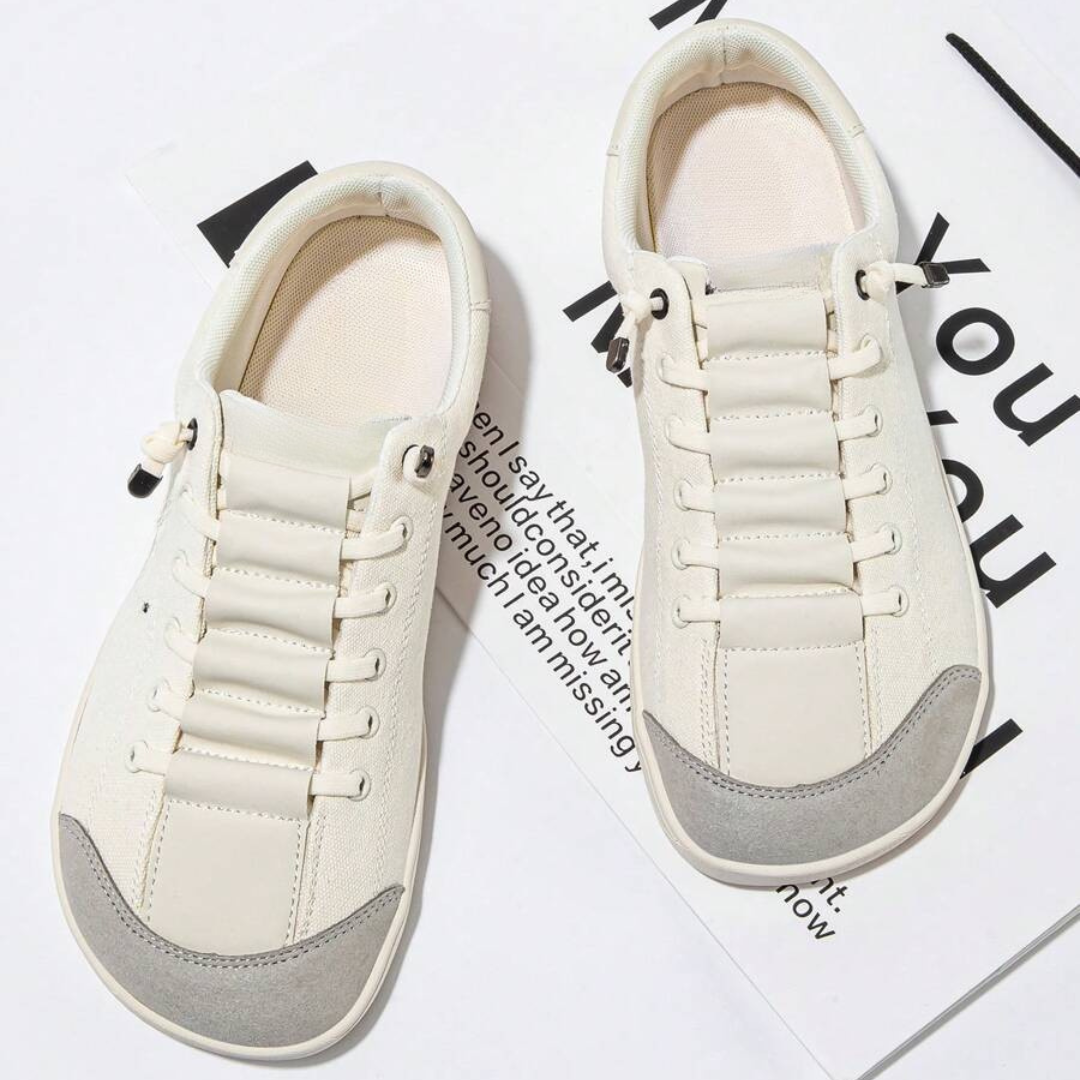 Zapatos casuales de lona con puntera ancha para hombre y mujer