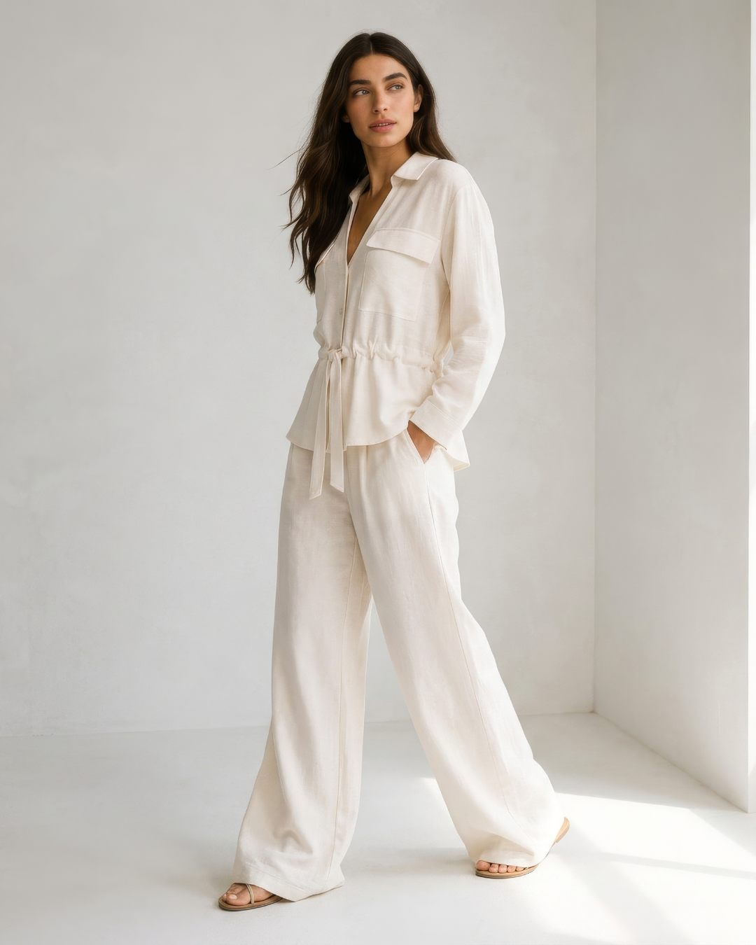 Conjunto Fluido de Blusa y Pantalón®