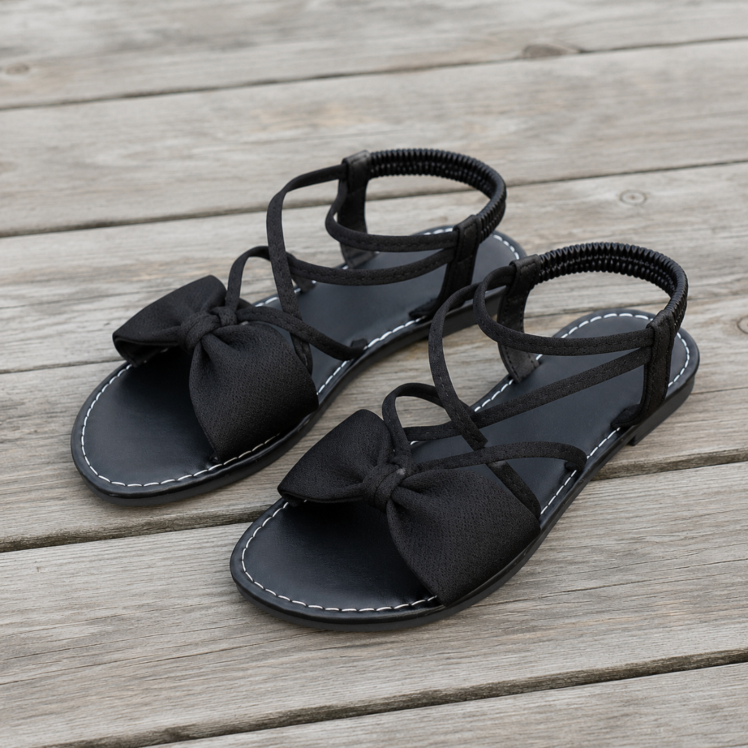 Sandalias Planas con Lazo y Tiras Elásticas®