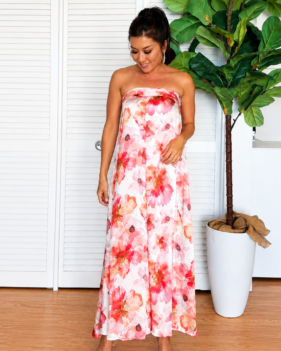 Falda Envolvente con Estampado Floral Multiposición