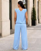 Conjunto de Top con Volantes y Pantalón Amplio®