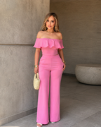 Conjunto de top con volantes y pantalón