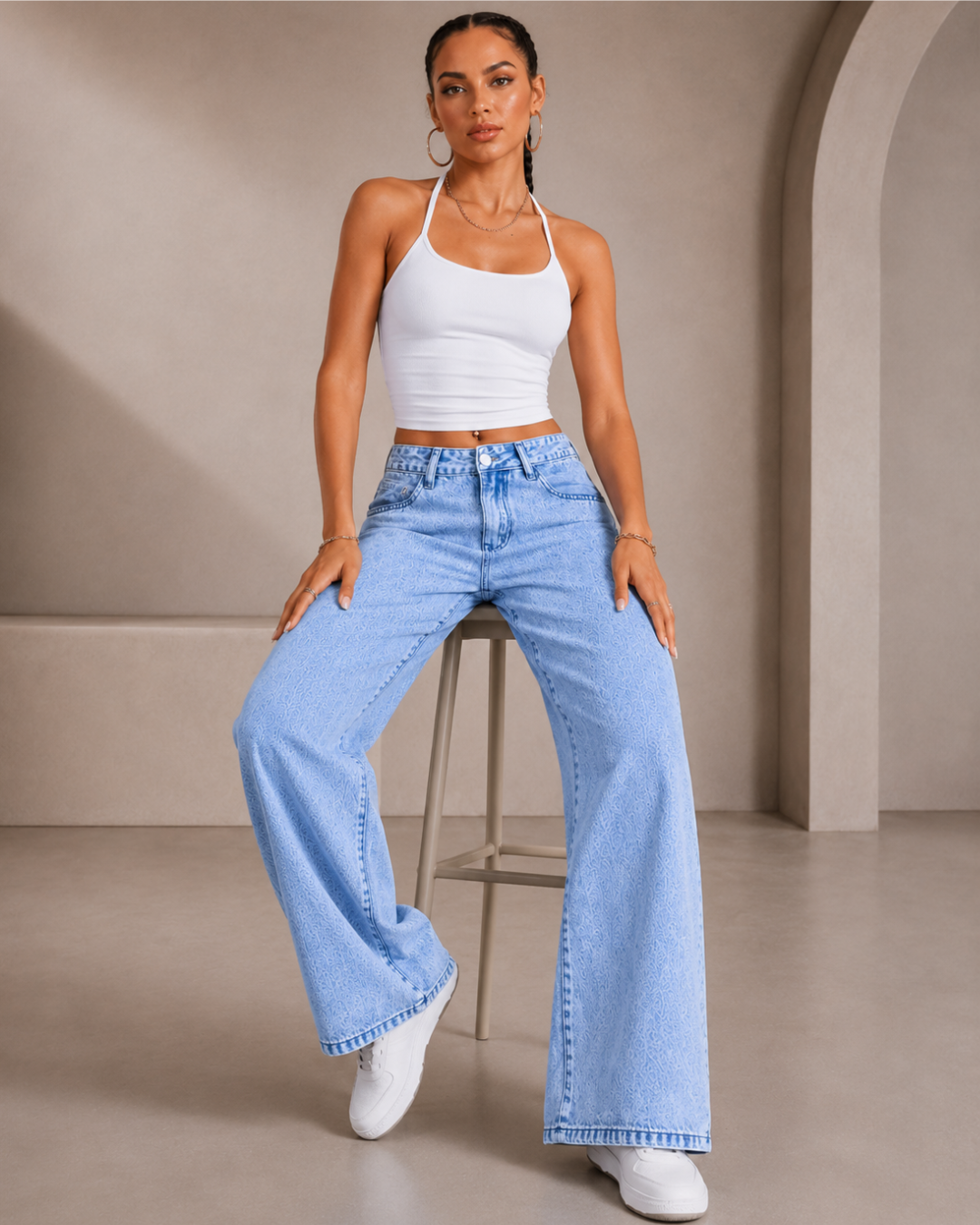 Jeans rectos de pierna ancha con estilo clásico®