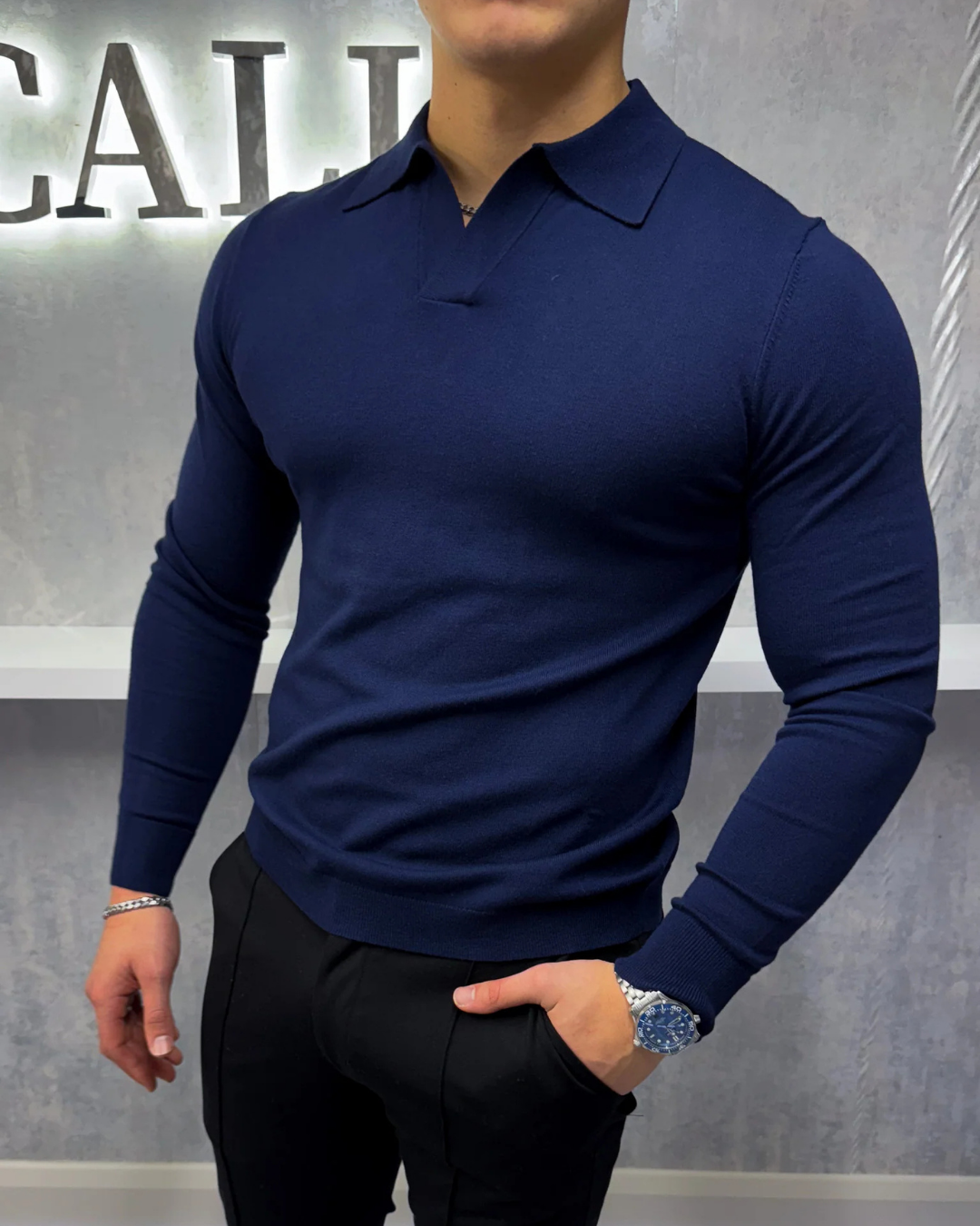 Polo de Manga Larga Suave y Transpirable para Hombre®