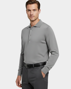 Polo de Manga Larga en Punto Fino para Hombre®