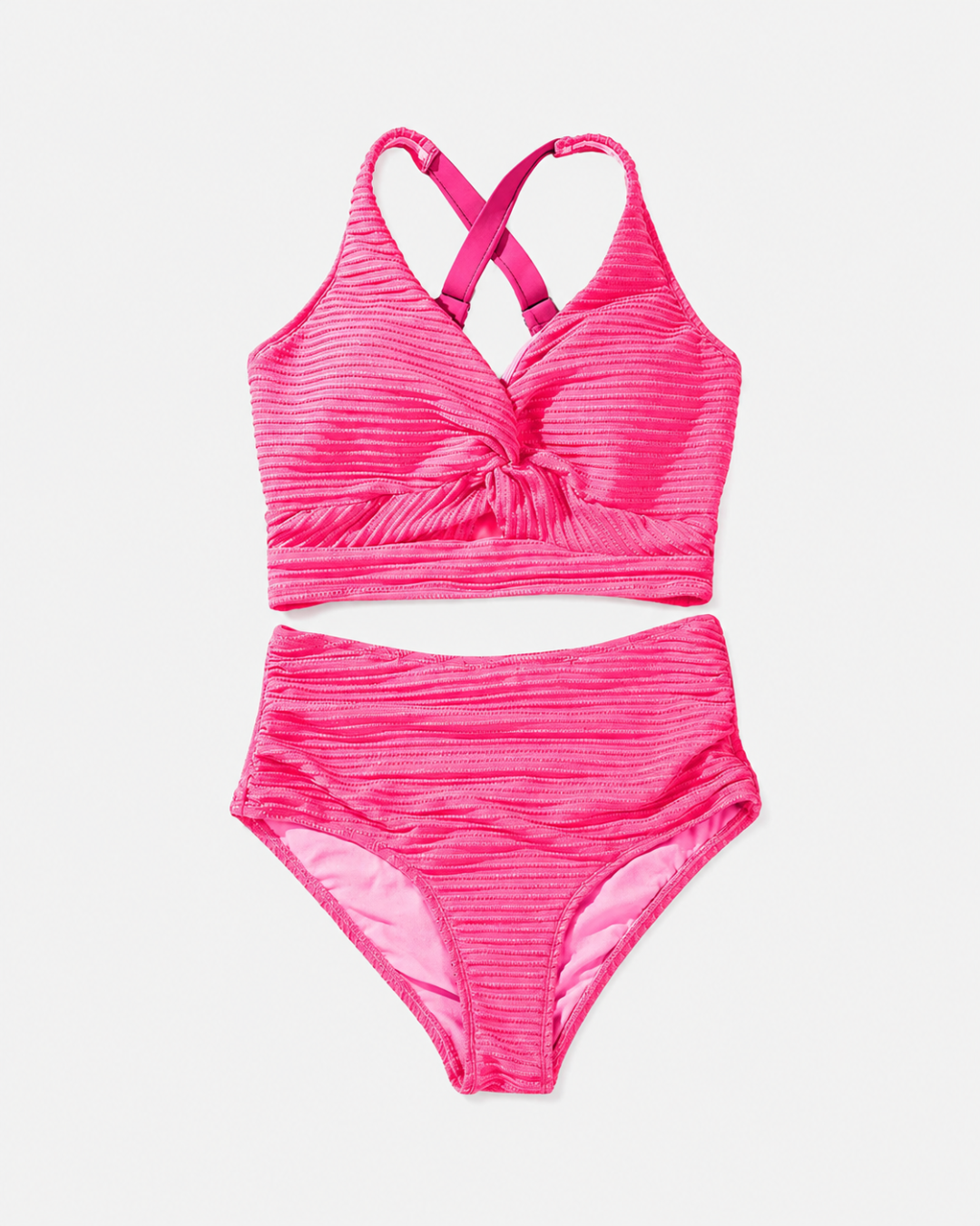 Bikini con espalda cruzada y cintura alta