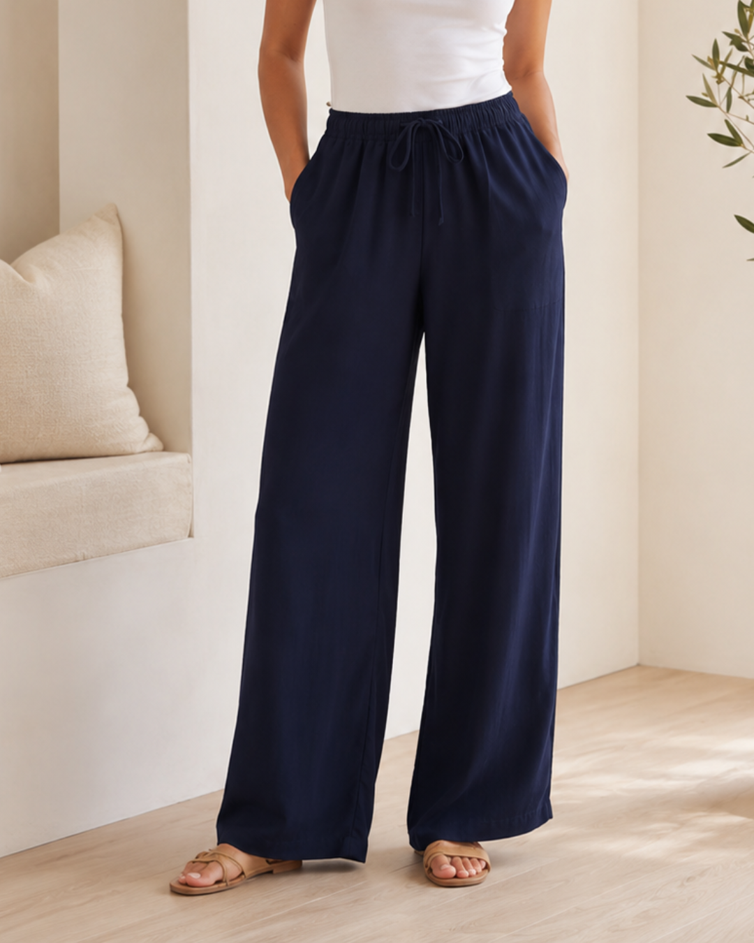 Pantalón Fluido de Corte Recto