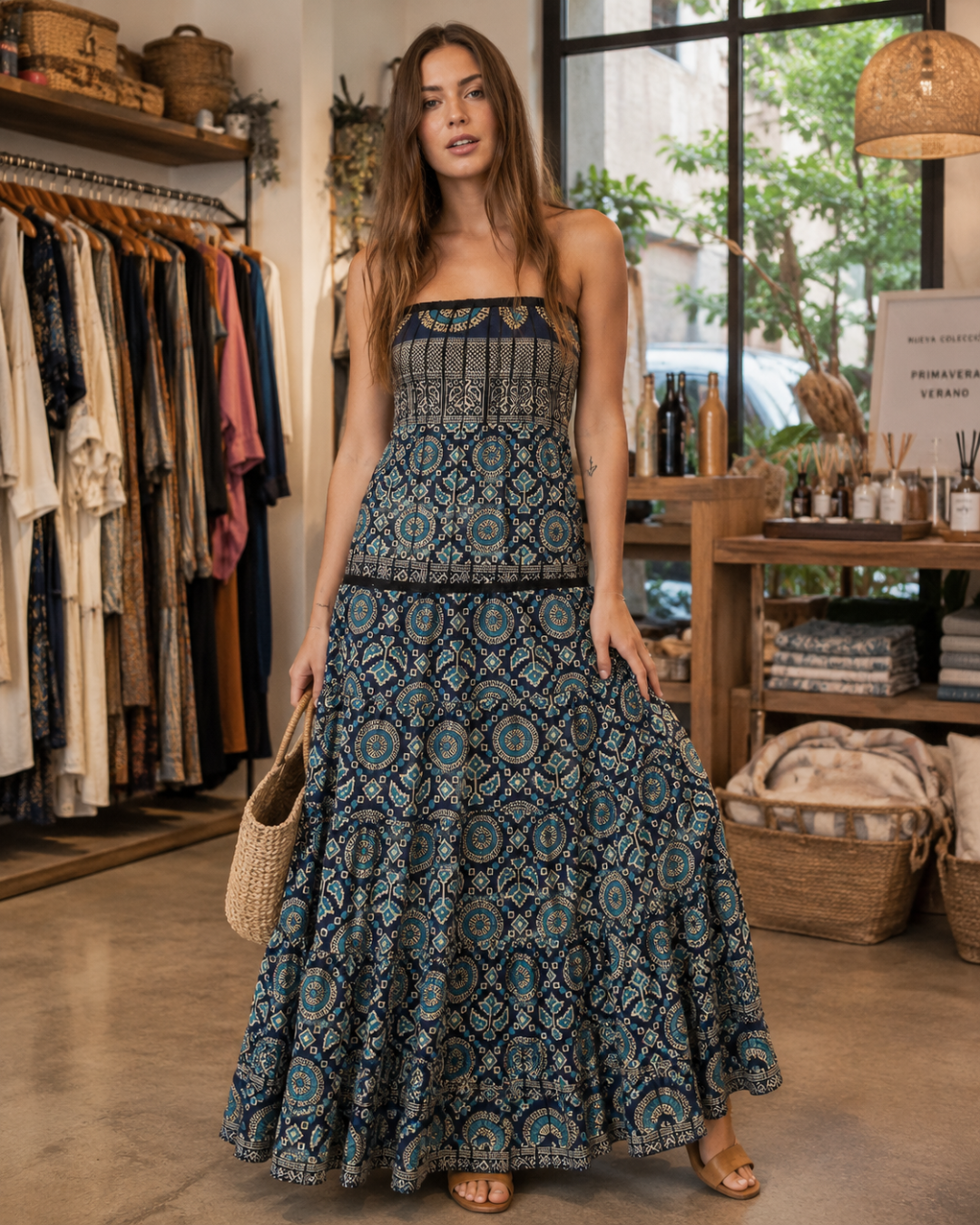 Vestido Indio Strapless