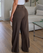 Pantalón Palazzo de Tiro Alto con Pinzas