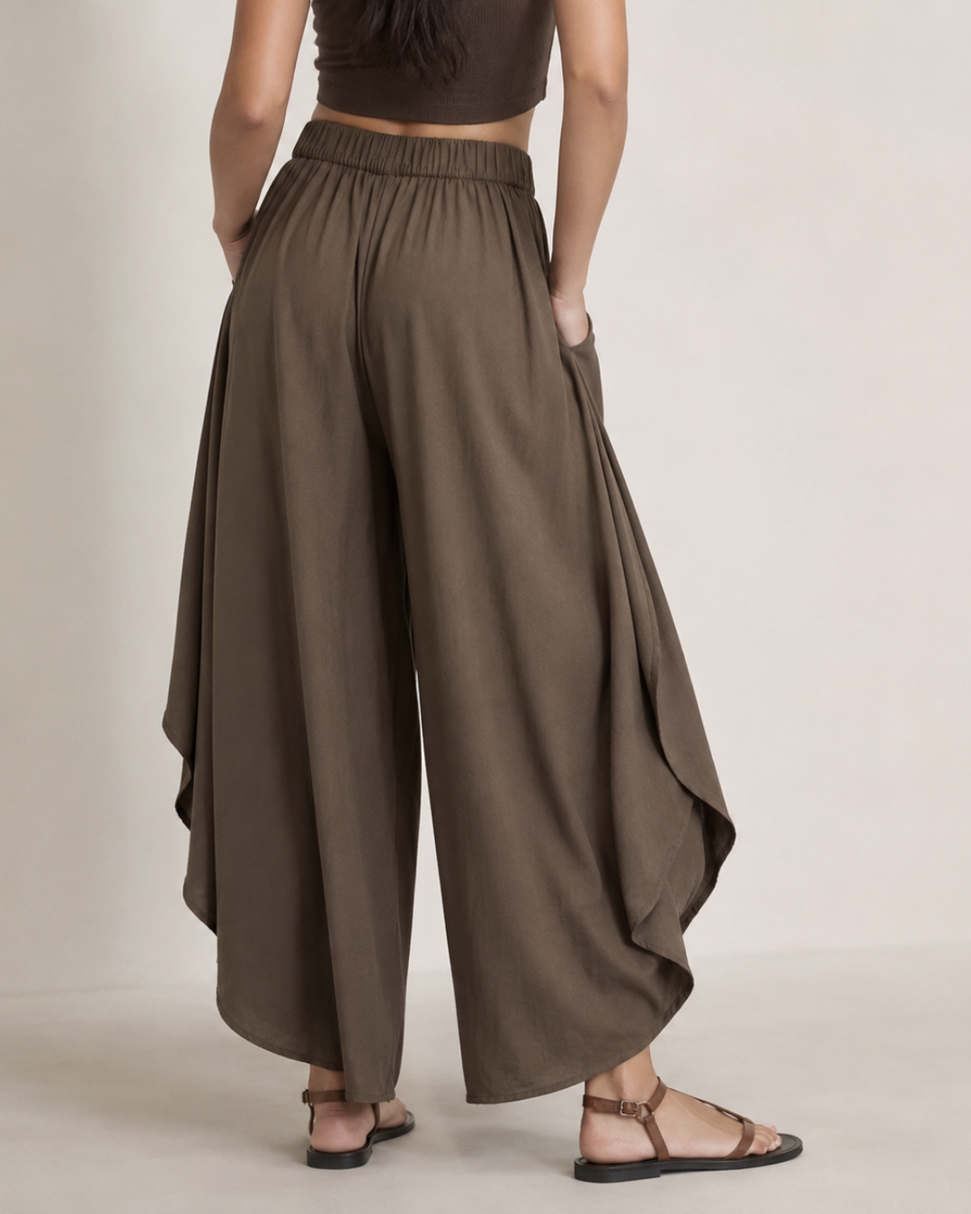 Pantalón Palazzo con Pliegues y Corte Fluido®