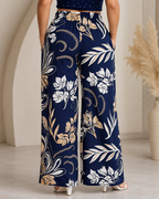 Pantalón Palazzo Estampado con Cintura Elástica