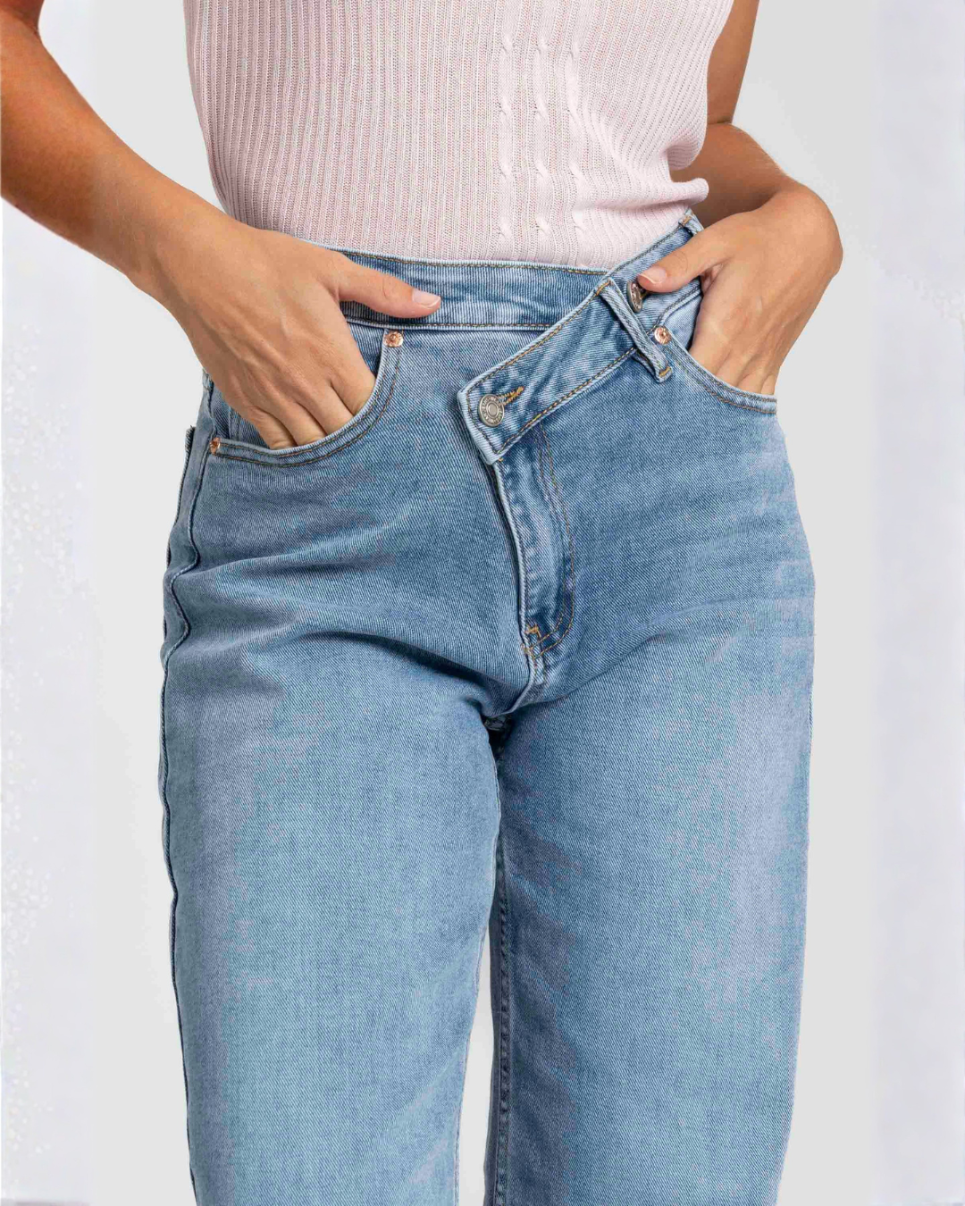 Vaqueros rectos de cintura alta para mujer®
