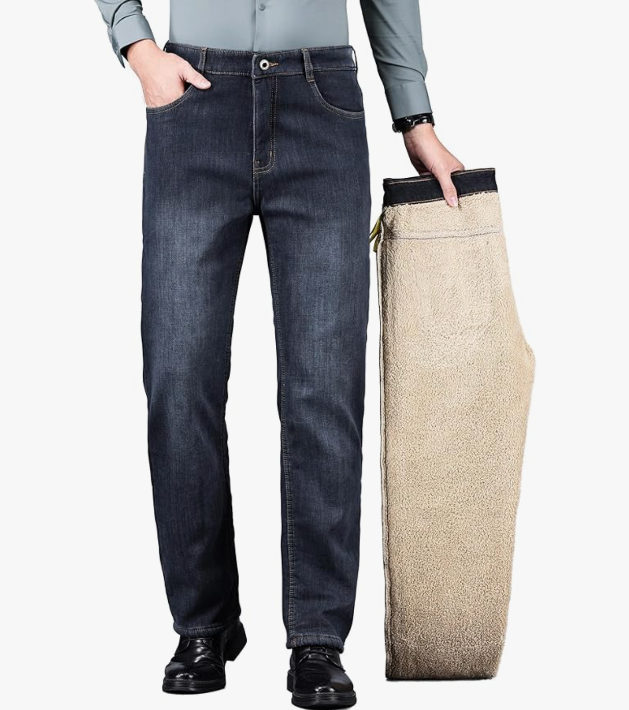 Pantalón Vaquero Térmico con Forro de Felpa®