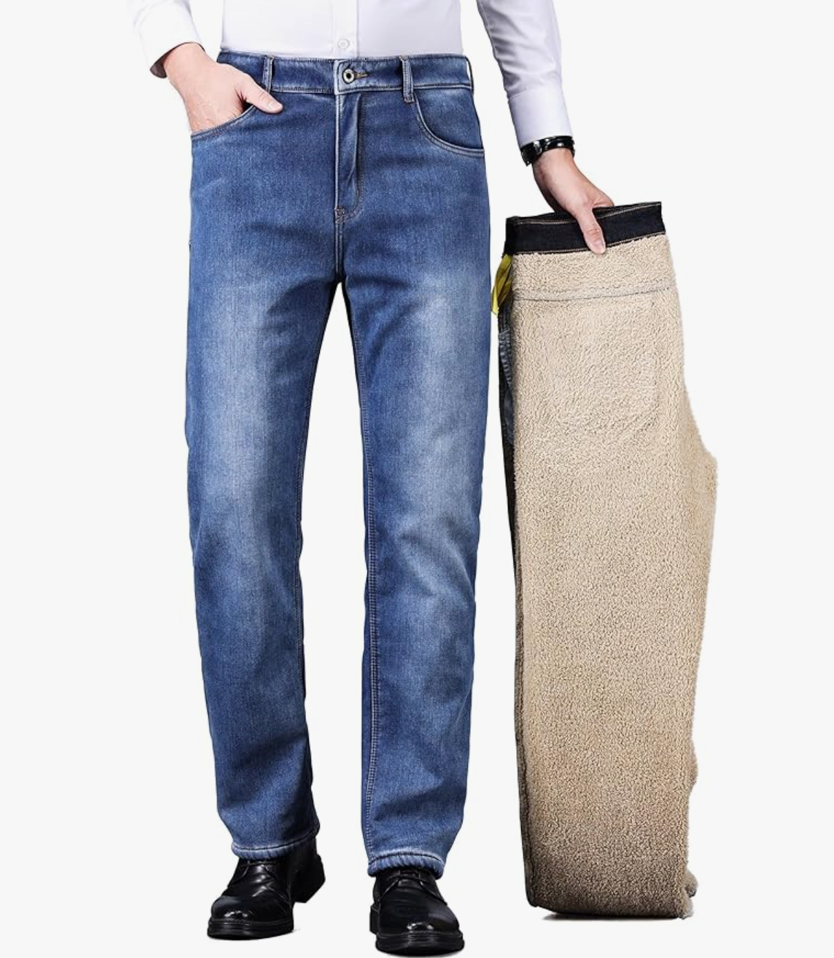 Pantalón Vaquero Térmico con Forro de Felpa
