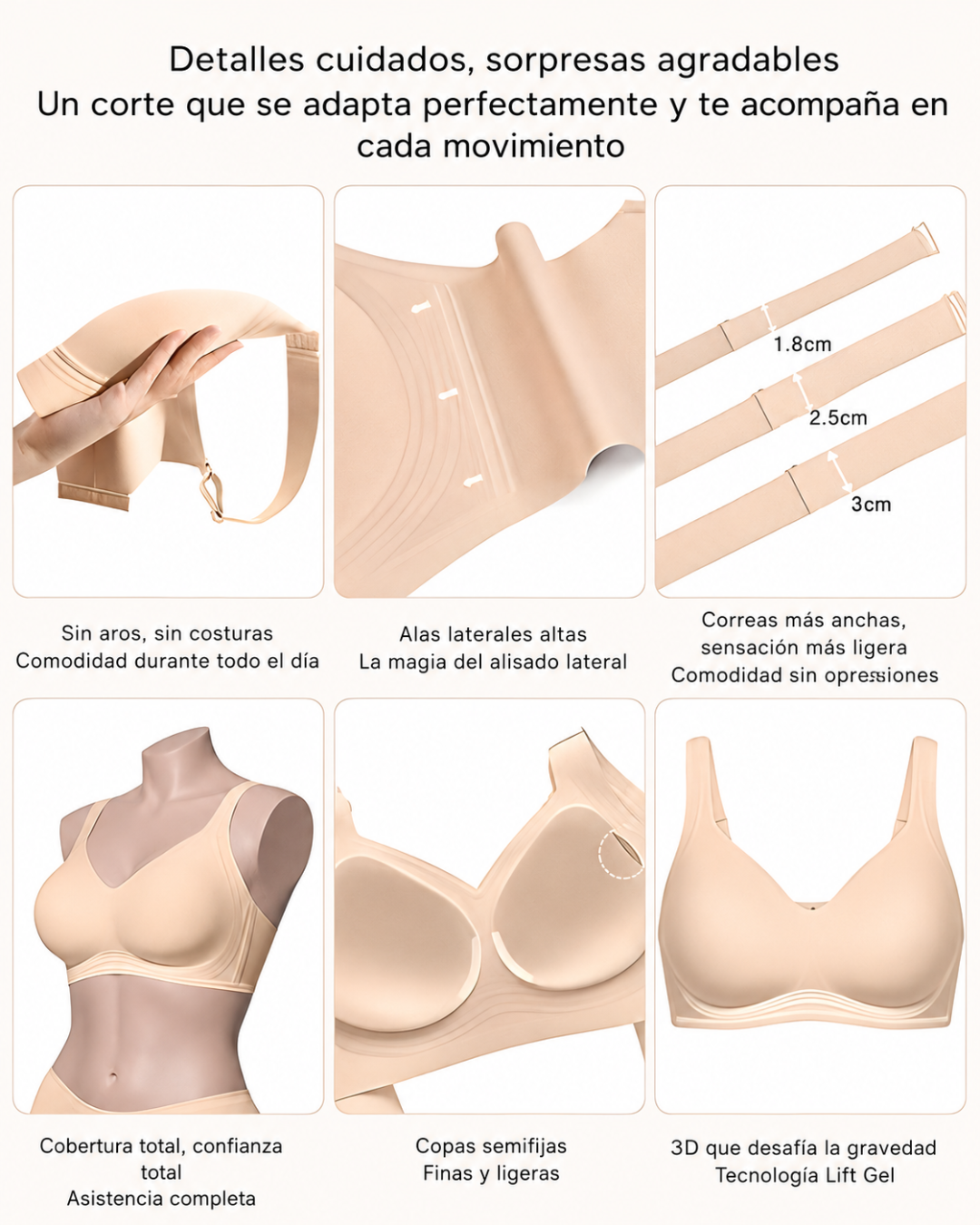 Sujetador sin aros para todas la tallas (OFERTA 2X1)