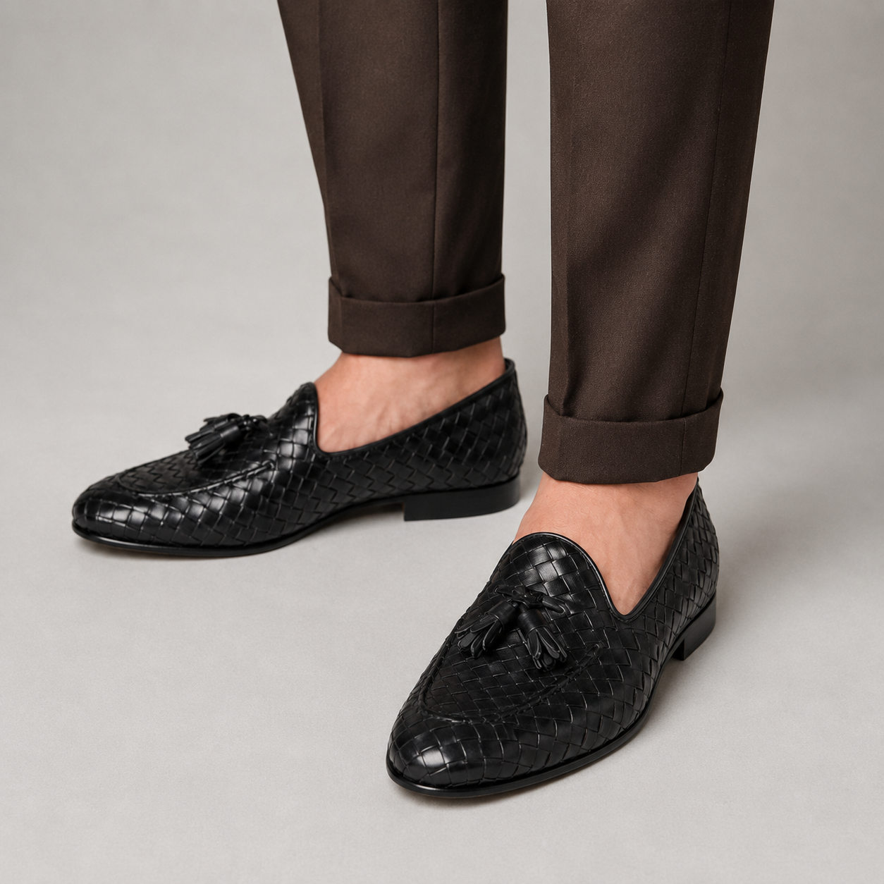Mocasines Elegantes de Piel Trenzada