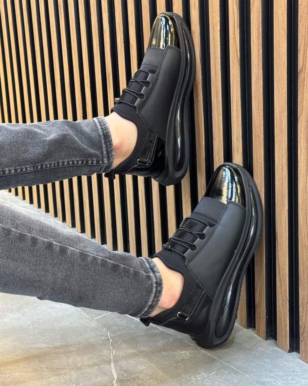 Zapatillas de Cuero con Suela Gruesa