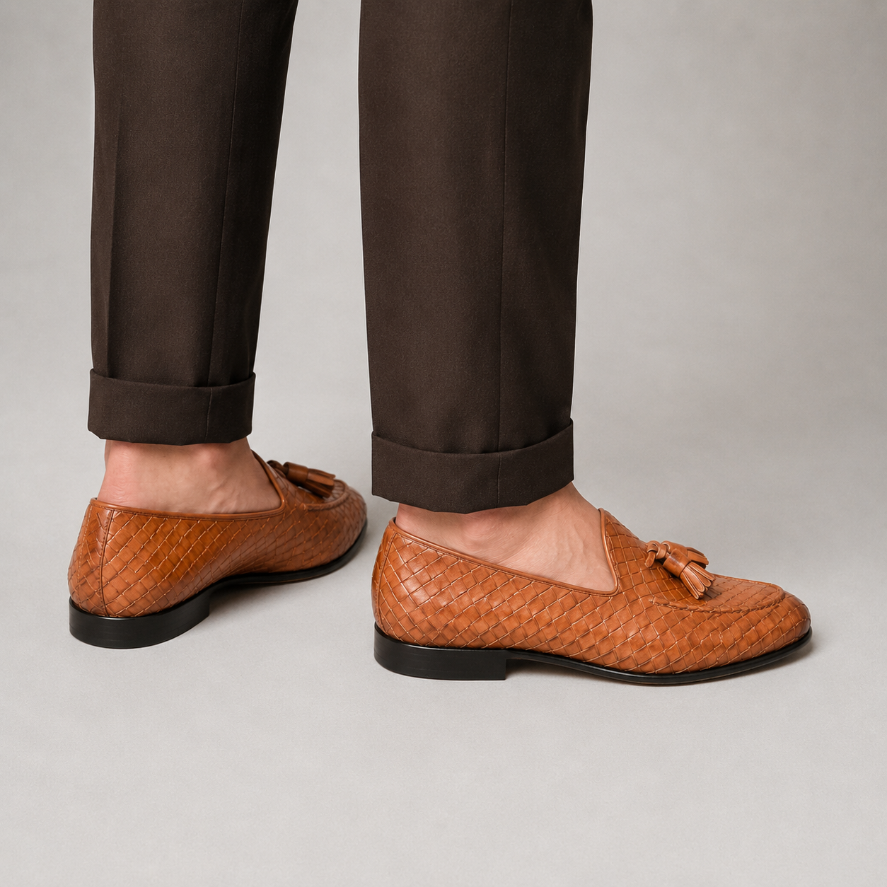 Mocasines Elegantes de Piel Trenzada