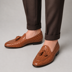 Mocasines Elegantes de Piel Trenzada